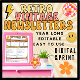 Editable Newsletter Templates-Retro Newsletter, Vintage Ne