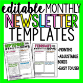 Editable Newsletters (MONTHLY) (Bright Colors)