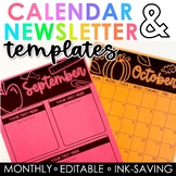 Editable Newsletters and Calendars Templates - Ink Saving