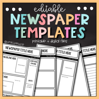 Editable Newspaper Templates Ready To Use Templates By Teach And Sip