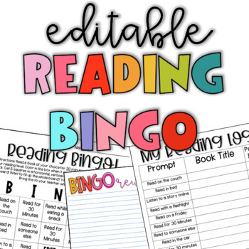 Preview of Editable Nightly Reading BINGO-Editable Reading Bingo log