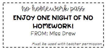 no homework pass editable