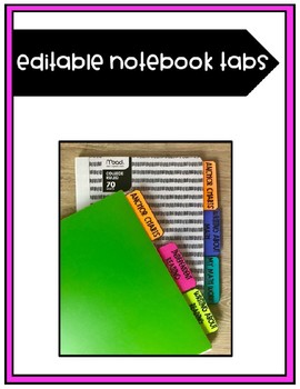 Editable Notebook Tabs by Miss V in 3 Teachers Pay Teachers