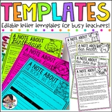 Editable Notes to Parents | Letter Templates | Back to School
