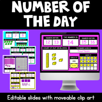 Preview of Number of the Day Slides for POWERPOINT | Distance Learning