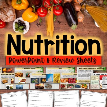 Preview of Editable Nutrition PowerPoint Health & Food +Review Sheets, My Plate, Food Label