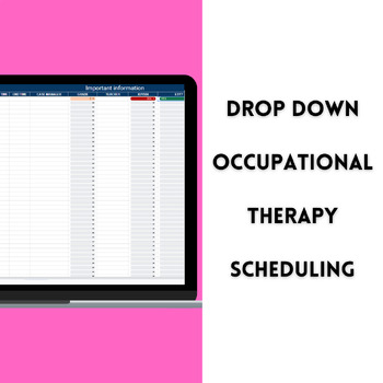 Preview of Editable Occupational Therapy Scheduling on Google Sheets