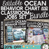 Editable Ocean Animal Behavior Chart and Class Jobs Bundle