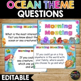 Editable Ocean Themed Morning Meeting | Question of the Da