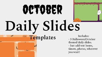 Preview of Editable October Daily Slide Templates
