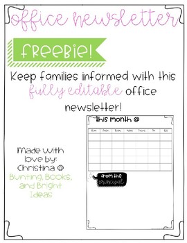 Editable Office Newsletter Template Freebie By Christina Bainbridge