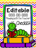 Editable One-On-One Reading Checklist