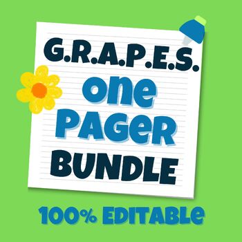 Preview of Editable One Pager Bundle - Rubric + Templates!