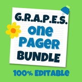 Editable One Pager Bundle - Rubric + Templates!
