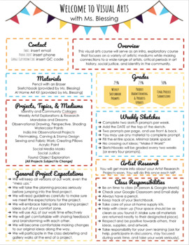 Preview of Editable One-Pager Syllabus Template - Colorful Flag Design