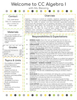 Preview of Editable One-Pager Syllabus Template - Polka Dots