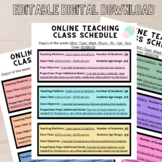Editable Online Teaching Schedule | Edit on CANVA