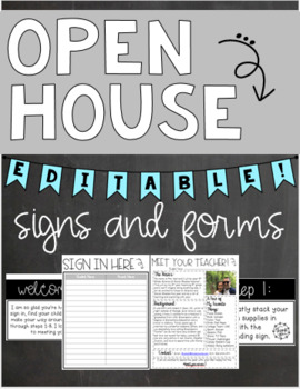 Preview of Editable Open House Station Signs and Forms