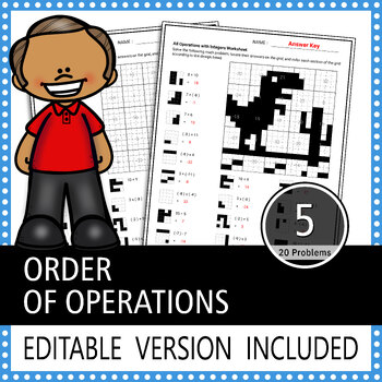 Preview of Editable | Order of Operations with Integers Puzzle