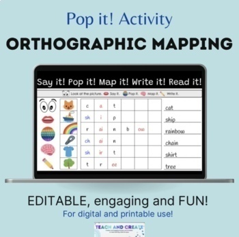 Preview of Editable Orthographic Mapping - Phonics - Science of Reading - Pop-It Activity