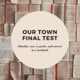 Editable Our Town Final Test with Answer Key