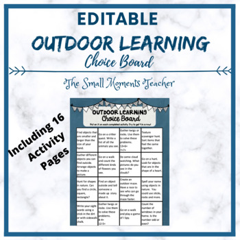 Preview of ***Editable*** Outdoor Learning Choice Board