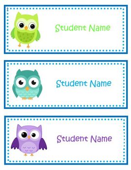 Preview of Editable Owl Labels
