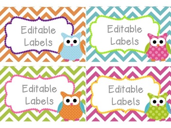 Editable Owl Labels Mega Set By Renee Hebb Teachers Pay Teachers