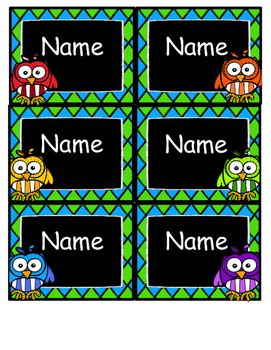 Editable Owl Nametags by Hendry Helpers | TPT