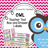 Owl Teacher Toolbox and Drawer Labels {Editable}