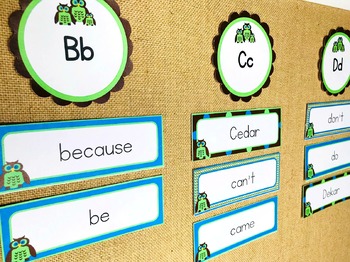Owl Word Wall Editable by Grade School Giggles | TpT