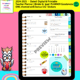 Editable Owl-Themed Teacher Binder/DATED 2024-2025