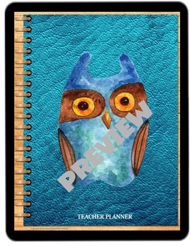 Preview of Editable Owl-Themed Teacher Binder/ Ipad Undated