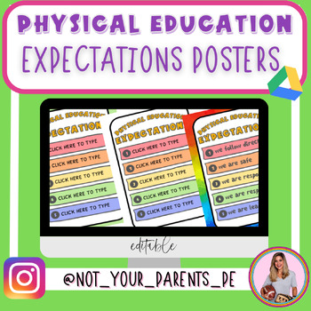 Preview of Editable P.E. Expectations Poster