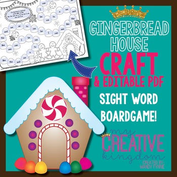 Preview of EDITABLE PDF Board Game & Gingerbread House Craft Freebie