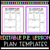 Editable PE Lesson Plan Template