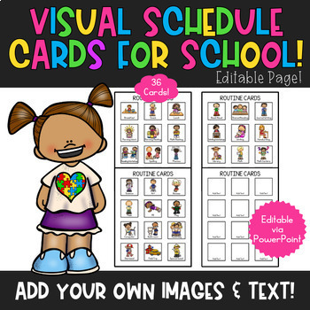 Preview of Editable PEC School Routine Cards | Visual Schedule Cards| Autism | Speech | ABA