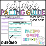 Editable Pacing Guide Template | 2024-2025