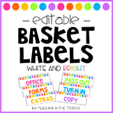 Editable Paper Basket Labels (White Background)