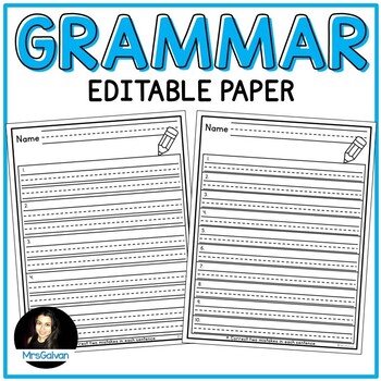 Preview of Editable Paper for Grammar and Editing Practice