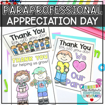 Preview of Editable Paraprofessional Appreciation Day Coloring | Thank You