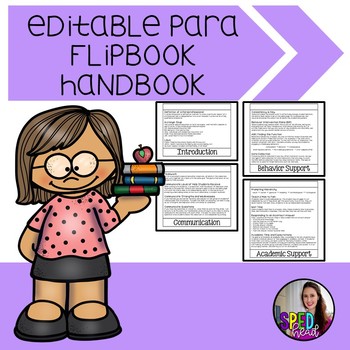 Preview of Editable Paraprofessional Flip Book Handbook