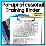 Paraprofessional Binder Editable Para Binder Autism Specia