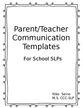 Preview of Editable Parent Communication Templates and Intake Forms for School SLPs