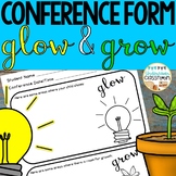 FREE! Editable Parent Conference Form: Glow and Grow