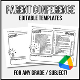 Editable Parent Conference Forms