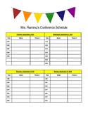 Editable Parent Conference Schedule