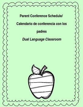 Preview of Editable Parent Conference Sign Up Sheet in Spanish and English