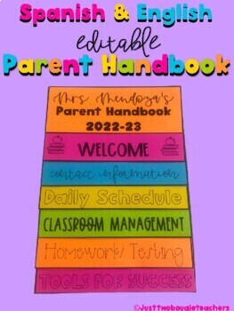 Preview of Editable Parent Flipbook Handout for Back to School | Spanish & English