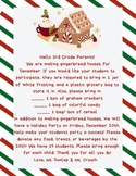 Editable Parent Letter Gingerbread House Holiday Class Par